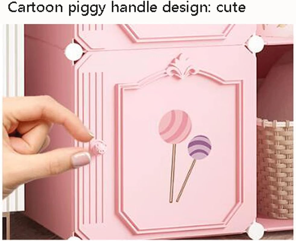 Image of Foldable Plastic Wardrobe for Clothes - Baby Cupboard for Clothes Storage, Wardrobe for Kids, Plastic Almirah, Collapsible Wardrobe for Kids Livingroom & Home (HB1 Purple)