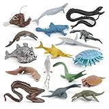 GUFOPONAS 17PCS Mini Incredible Prehistoric Sea Creatures Toys for Kids Deep Ocean Animals Figures Marine Animal Toys 2-4 Inch Cake Topper Educational School Project for Kids Toddlers