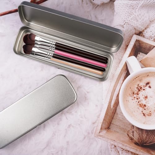 Lytonix 3 Stück Stiftebox Metall, 20 × 6.3 × 2.3 cm mit Klappdeckel Metallbox Klein, Metalldosen mit Deckel, Metalldose Eckig, Stifte, Kugelschreiber Blechdose, zur Aufbewahrung Kleiner Gegenstände