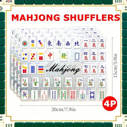 4 piezas barajadoras de fichas Mahjong para mezclar miniatura 2