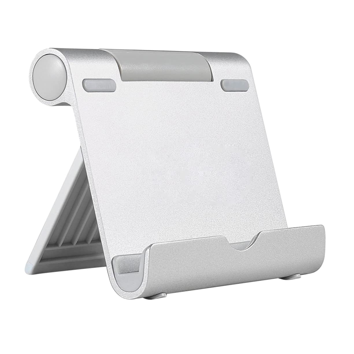 Tofficu 1pc Aluminum Alloy Tablet Phone Holder Creative Desktop Base Bracket for Smart Phones Tablets Compatible with Devices for Office Study Living Use Silver
