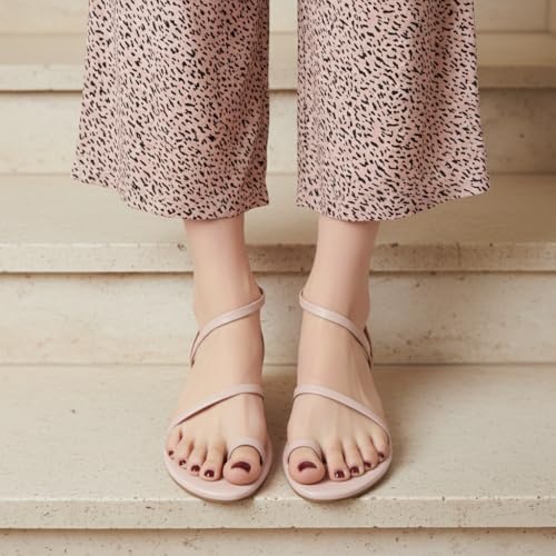 Image of CUSHIONAIRE CHAI Flat Strappy Sandals for Women, Comfortable Dressy Summer Slip-On Sandal with Memory Foam