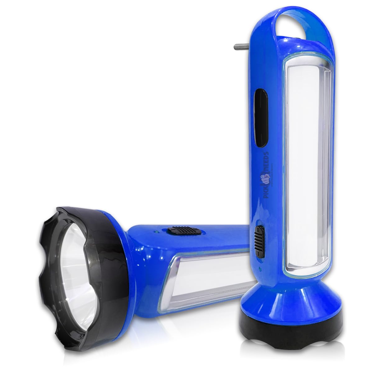 Pick Ur Needs Rechargeable Emergency LED Torch Light Long Distance 5W +18 Bright SMD Tube 1600mAH Perfect Flashlight Lantern (Blue)