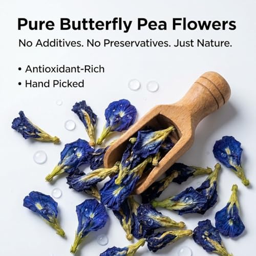 Image of BrewPeaks - Butterfly Pea Flower Tea - 25g - 60+ Cups | ANTIOXIDANT RICH | Aparajita - Shankhpushpi | Flower Based - Herbal - Caffeine Free - Detox Tea | Reusable Packaging
