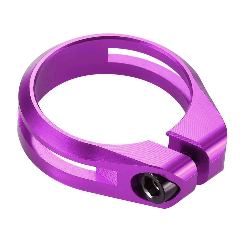 Bike Seat Clamp Road Bicycle Seat Post Clamp 34.9mm Pipe with Titanium Screw MTB Bike Clamps Cycling Accessoires(34.9 Purple)
