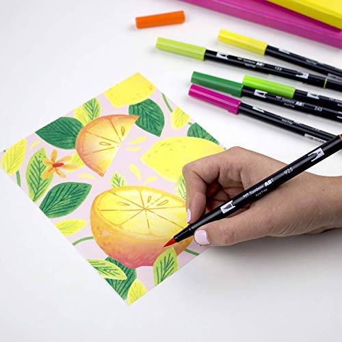 Image of Tombow, Dual Brush Pens, 10-Pen Set, Citrus Color Palette (56196)