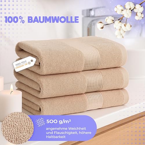 Cloud Pillow 2er Set Duschtücher 70x140 cm – Duschtuch 100% Baumwolle - 500 g/m2 - Weich, Saugstark und Langlebig – Oeko-TEX – Ideal für Bad & Wellness