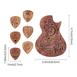 SUPERDANT Support de Boîte de Sélection de Guitare en Bois Je t’aime Conteneur en Bois Étui de Sélection de Forme de… - Les Beatles, Paul McCartney, John Lennon, RIngo Starr, George Harrison SUPERDANT Support de Boîte de Sélection de Guitare en Bois Je t'aime Conteneur en Bois Étui de Sélection de Forme de… – Image 3