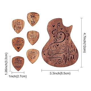 SUPERDANT Support de Boîte de Sélection de Guitare en Bois Je t’aime Conteneur en Bois Étui de Sélection de Forme de… - Les Beatles, Paul McCartney, John Lennon, RIngo Starr, George Harrison SUPERDANT Support de Boîte de Sélection de Guitare en Bois Je t'aime Conteneur en Bois Étui de Sélection de Forme de… – Image 3