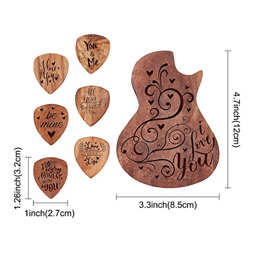 SUPERDANT Support de Boîte de Sélection de Guitare en Bois Je t’aime Conteneur en Bois Étui de Sélection de Forme de… - Les Beatles, Paul McCartney, John Lennon, RIngo Starr, George Harrison SUPERDANT Support de Boîte de Sélection de Guitare en Bois Je t'aime Conteneur en Bois Étui de Sélection de Forme de… – Image 4
