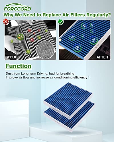 Image of 2-Pack Cabin Air Filters for Explorer,Taurus,Police Interceptor Utility,MKS | for Flex MKT Police Replace#CF11176, Cabin Filter Automotive Replacement Passenger Compartment Air Filters Car Accessories