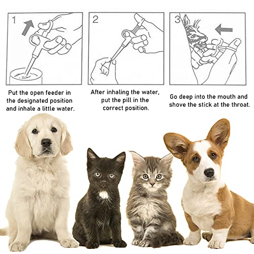 Vesaneae 3 Stücke Tablette Feeder, Haustier Medikamenten Spritze, Haustier Spritze Pet Pill Tablet Feeder, Tablette Feeder Medikamenten Feeder, Pet Pusher Spritze Tabletteneingeber für Katzen Hunde