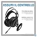 immagine 4HP – Gaming Cuffie X1000 Wireless con Dongle USB, Autonomia fino a 20 ore, Virtual Surround 7.1, Auricolari e Fascia Sospensione Imbottiti, Microfono Asta Flessibile LED Rosso, Comandi On-Ear, Nero
