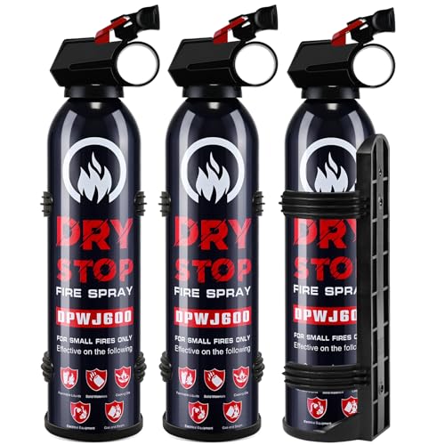 Image of ABC Fire Extinguisher for Home & Vehicle 3Pack Dry Stop Fire Spray for Kitchen | Auto Fire Extinguisher for Truck Vehicle,1.32LB Dry Chemical Powder for Car, Boat, Marine Easy to Use (3 Blue)
