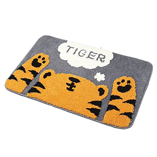 Alfombrilla de baño de animales colorida y divertida con dibujos animados, decoración de baño de felpa para baño, antideslizante, suave, absorbente, lavable a máquina, estilo D, 50 x 80 cm