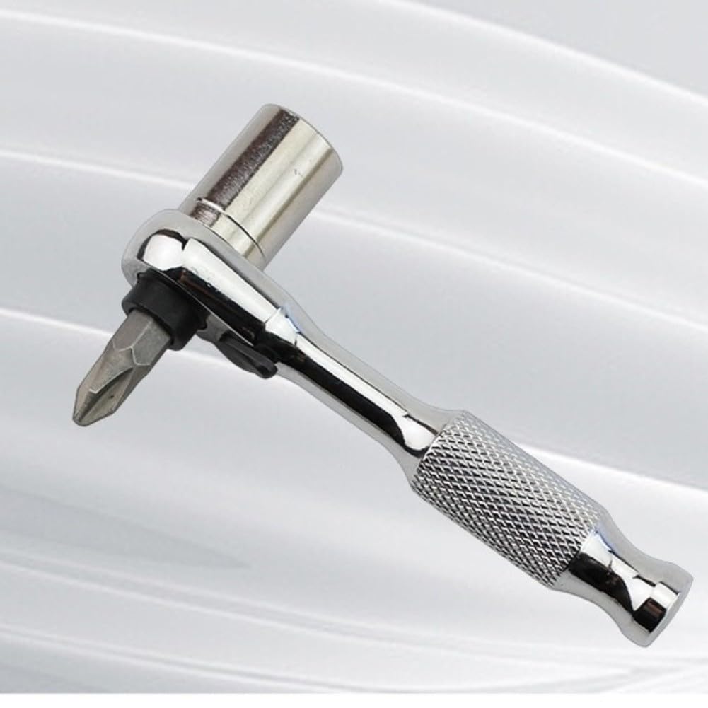 1/4 pulgadas para mini llave de carraca, llave reversible de doble cabeza de 72 dientes, acero al cromo vanadio de liberación rápida para espacios reducidos