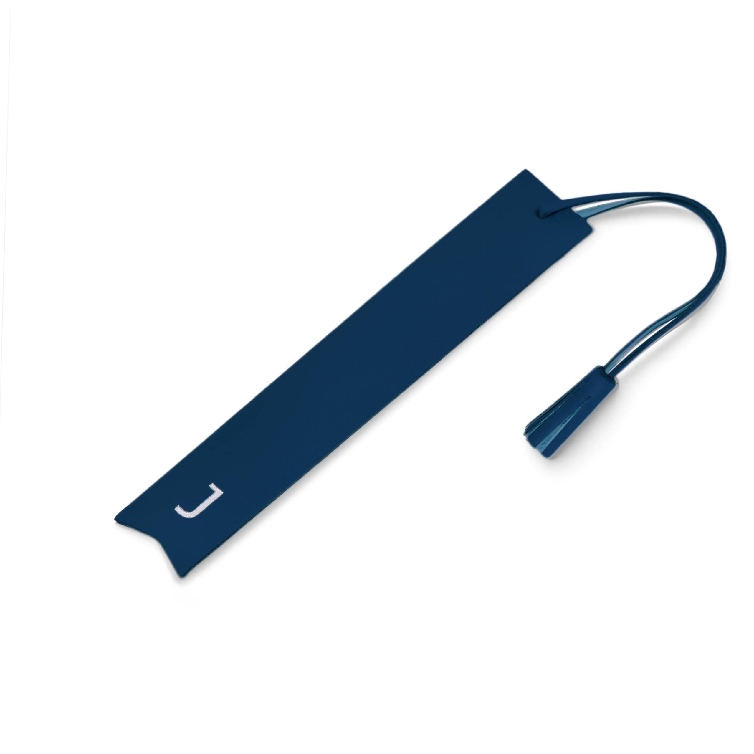 Hurley Burley London Personalised Leather Embossed Initial Bookmark Navy