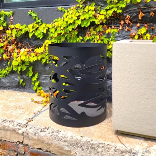 Decorative Trash Cover - Plant Pot Holder - Package Holder - Porch Decor - Utility Cover - Furniture and Decor (Galv Out Gloss White, 16" x 18")