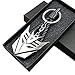 AOZWP Transformers Autobot Logo llavero colgante pequeña caja de regalo cuerda de cuero Decepticon / plata