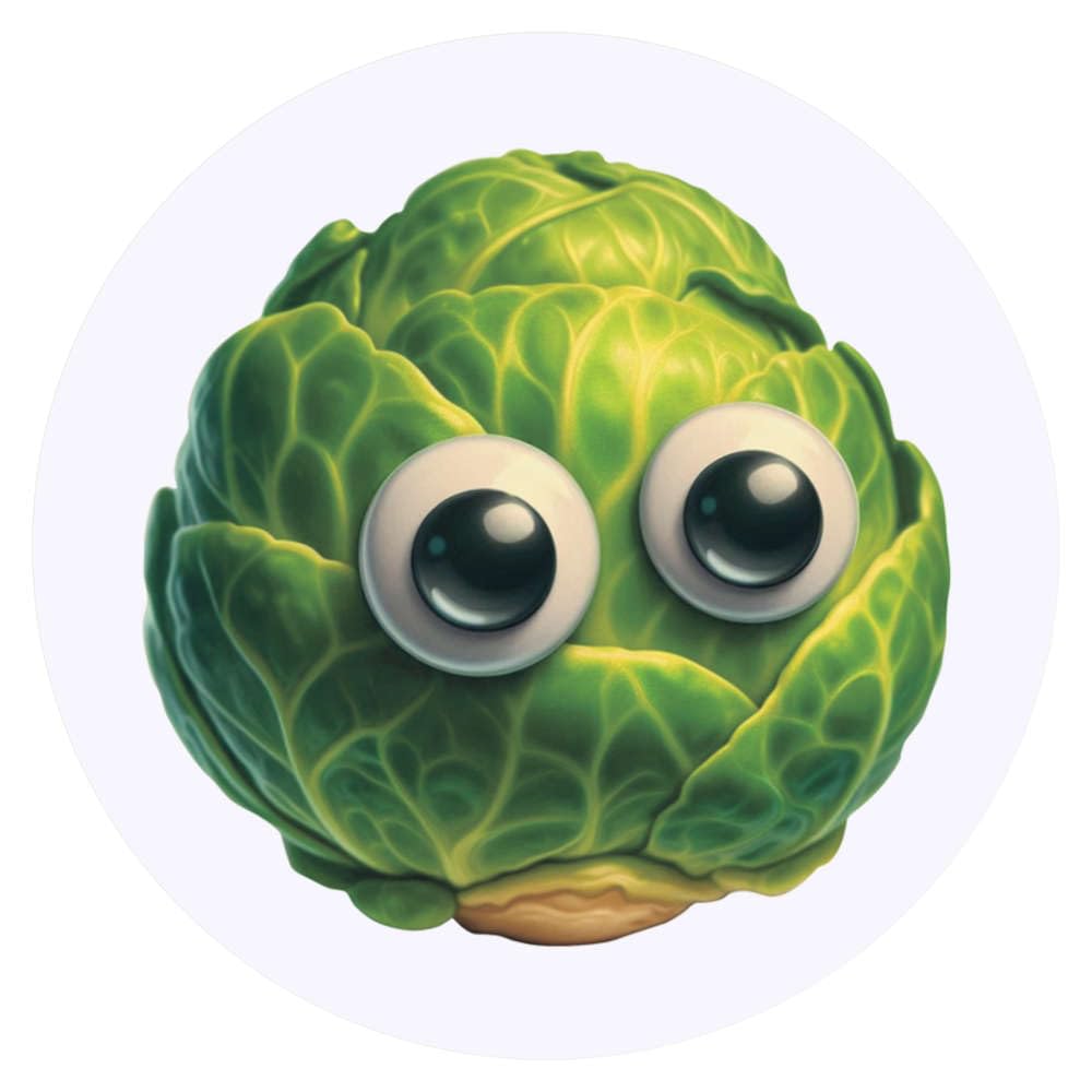 Azeeda 24 x 'Funny Brussels Sprout' Stickers - for Crafts, Scrapbooking and Labelling (SK00074528)