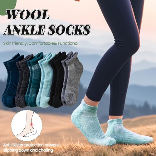 Merino Wool Ankle Hiking Socks For Men & Women No Show Running Athletic Support Thick Cushioned Breathable Socks 6 Pairs2