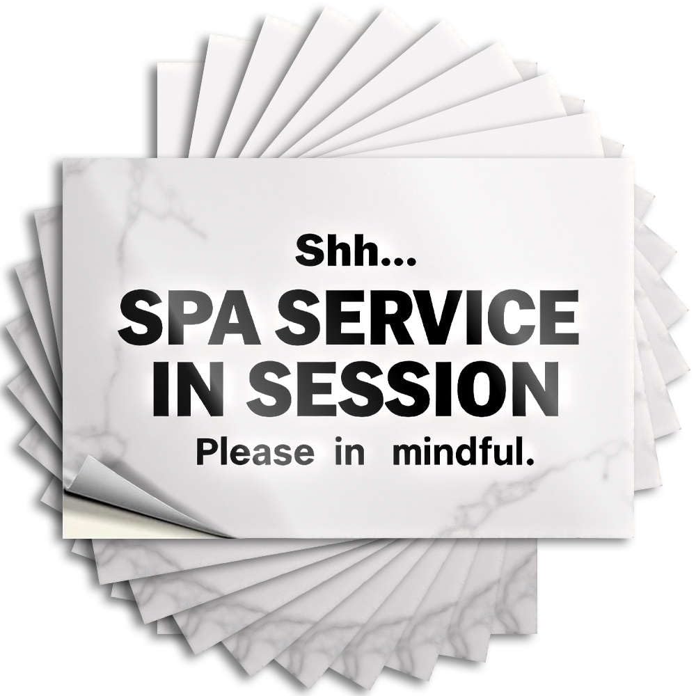Stickers Home Bar Accessories Easy Apply | Shh. Spa Service in Session. Please Be Mindful. Happy Laptop Peel and Stick(6X9CM)