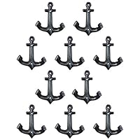 Facaler Nautical Cast Iron Ship Anchor Weathered Nautical Wall Hooks Coat Hook, Screws Included (10 PCS)