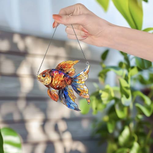 Image of Goldfish Acrylic Ornament Gift for Fish Lovers Christmas Hanging Decor