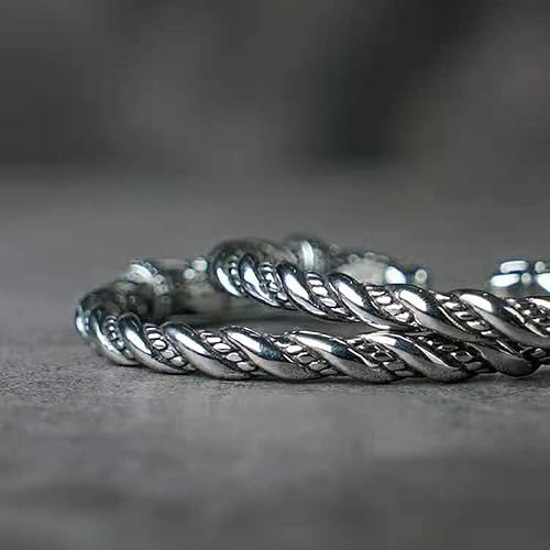 Miniatura 3 de TURTLEDOVE Fenrir - Brazalete de fenrir de acero inoxidable ajustable, escandinavo escandinavo, Acero inoxidable, Sin gemas.