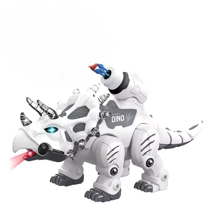 Pihura Dinosaur Robot Dinosaur Toy, Educational Robot, Mechanical, Children's Toy, Automatic Walking, Open Mouth Opening/Closing, Voice Spraying, Glowing Light, Neck and Tail Sway, Animal Model 2