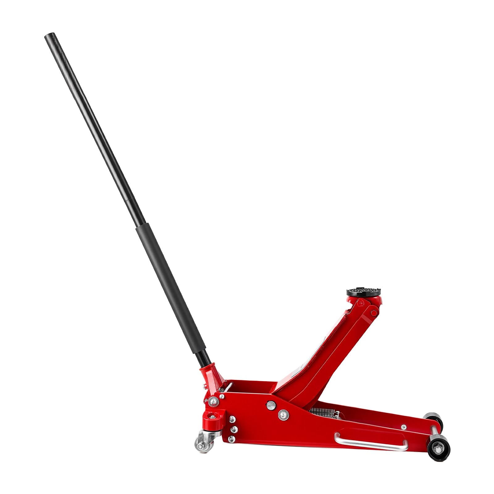 VEVOR Gato de Perfil Bajo Capacidad de 3 t, Gato Hidráulico con Bomba de Elevación Rápida de Pistón Doble, Rango de Elevación 85-515 mm, para Autos Deportivos, SUV, Camionetas, Vehículos, Rojo
