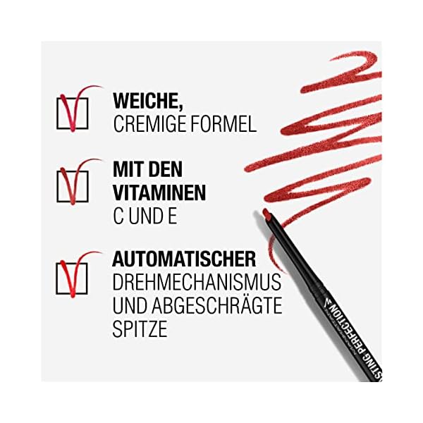 Manhattan Lasting Perfection Lipliner, Fb. 45 Epic Burgundy, langanhaltender und deckender Konturenstift, 2 g – Bild 4