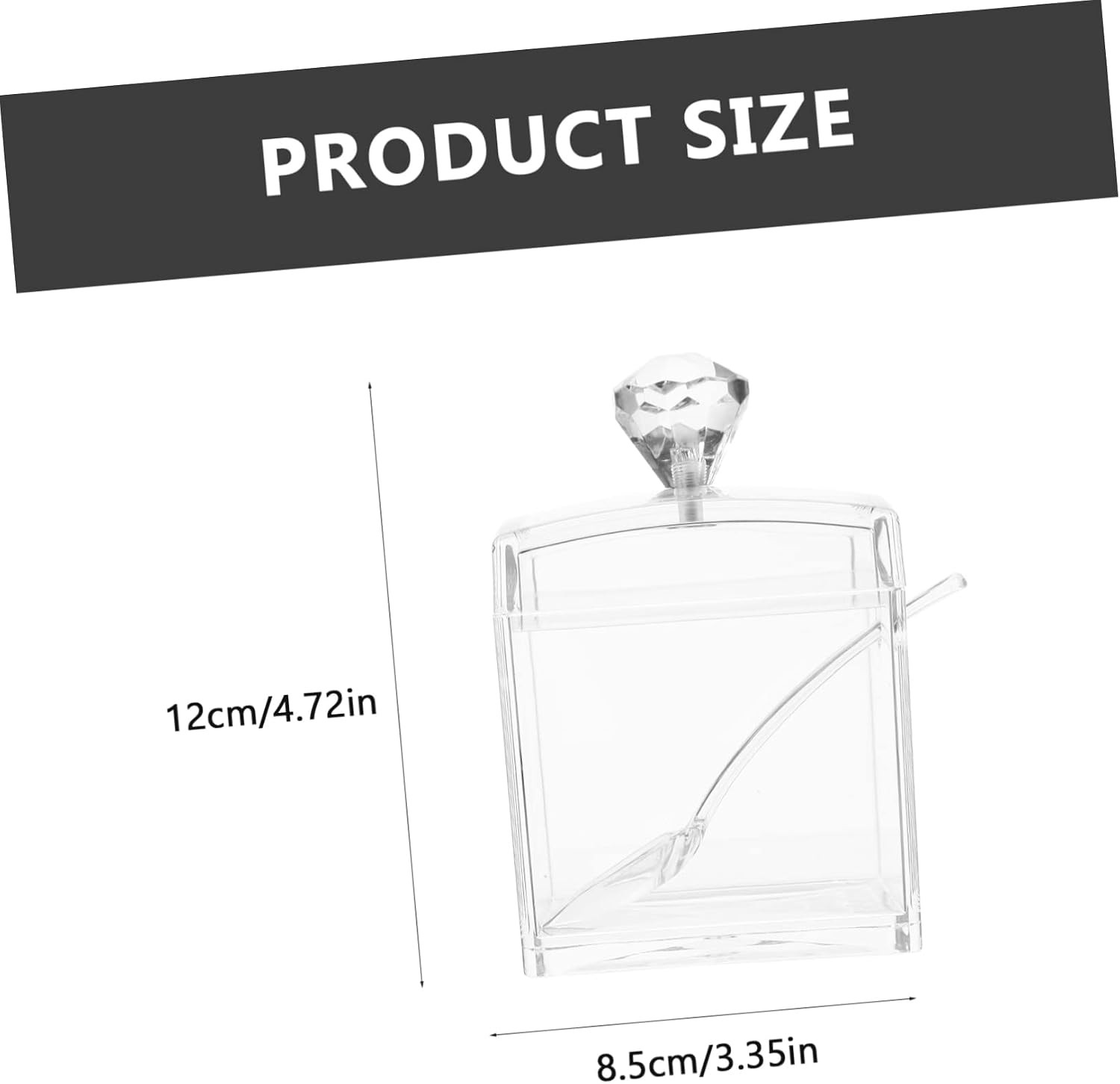 Acrylic Seasoning Container Set Square Spice Jar Lid and Spoon Kitchen Storage for Salt Sugar and Condiments for Home Cooking