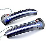 QKLsudua 2pcs Dynamic Sequential Blink LED Side Mirror Turn Signal Light Assembly Compatible with Au-di A3 8V 2013-2020, Compatible with Au-di S3/RS3 8V 2013-2020-Blue and Yellow