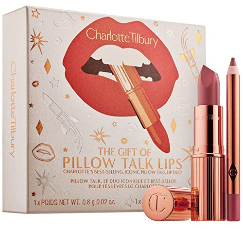 Charlotte Tilbury Lip Liner and Lipstick Set! Matte Revolution Lipstick And Mini Lip Cheat Pencil! Pillow Talk Duo For A Dreamy Nude-Pink Kissable Pout! Perfect Gift of Pillow Talk Lips!