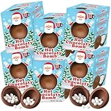 Christmas 2025 Hot Chocolate Melting Balls with Mini Marshmallows, Individually Wrapped Cocoa Melts, Holiday Themed Dessert Drink, Pack of 6