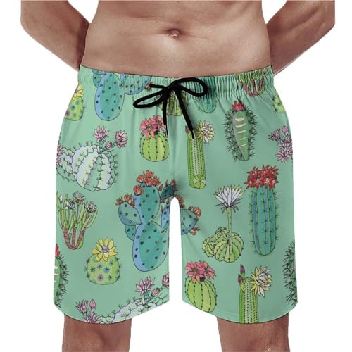 Shorts de bain homme cactus XL avec poches et cordon de serrage confort