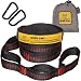 Wise Owl Outfitters Hammock Straps Combined 20 Ft Long, 38 Loops with 2 D Carabiners - Easily Adjustable Tree Friendly Must Have Accessories & Gear for Hanging Camping Hammocks Like Eno Red Stitch
