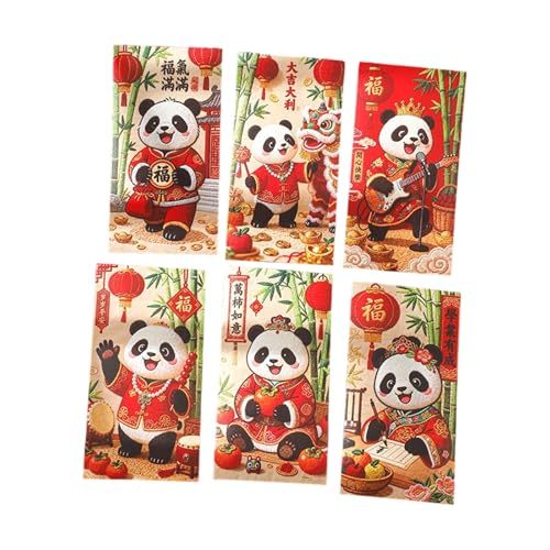 6Pcs Red Paper Packets 2026 Year of Horse Lucky Money Envelope Spring Festival Lucky Money Bag for Chinese New Year Red Envelope