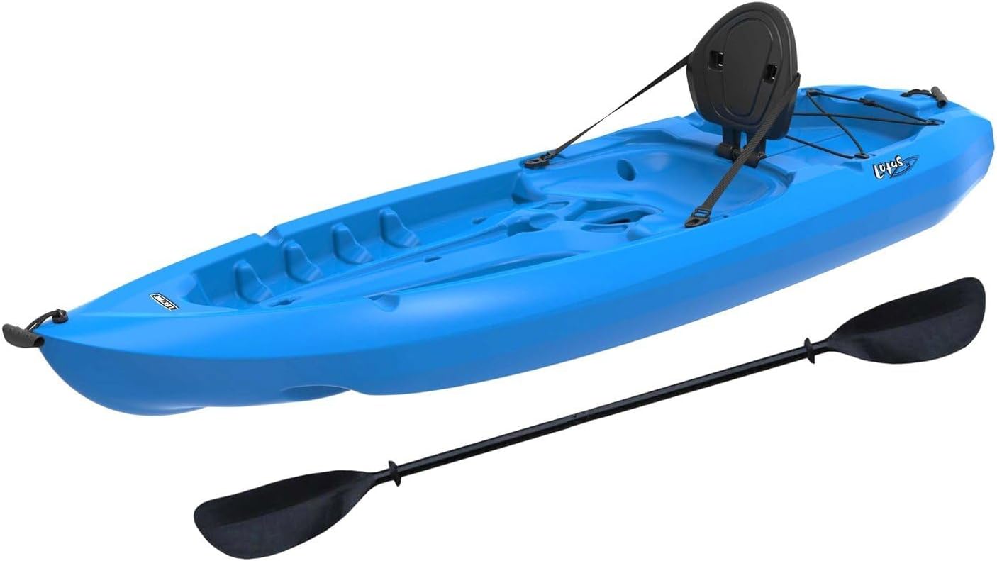 Lifetime Lotus Sit-On-Top Fishing Kayak with Paddle - UV-Protected HDPE, Stable Hull, Adjustable Seat for Beginners