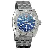 Vostok Amphibian Mens Automatic WR 200m Self-Winding Wrist Watch #289 (150289: Steel 150)