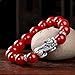 Produktbild Toltec Lighting Feng Shui Rot Achat Armband Karneol Armband Reines Silber Pixiu/Piyao Reichtum Armband Wohlstand Amulett Anziehen Lucky Love Stretchy Armreif Geschenk für Frauen/Männer,8mm