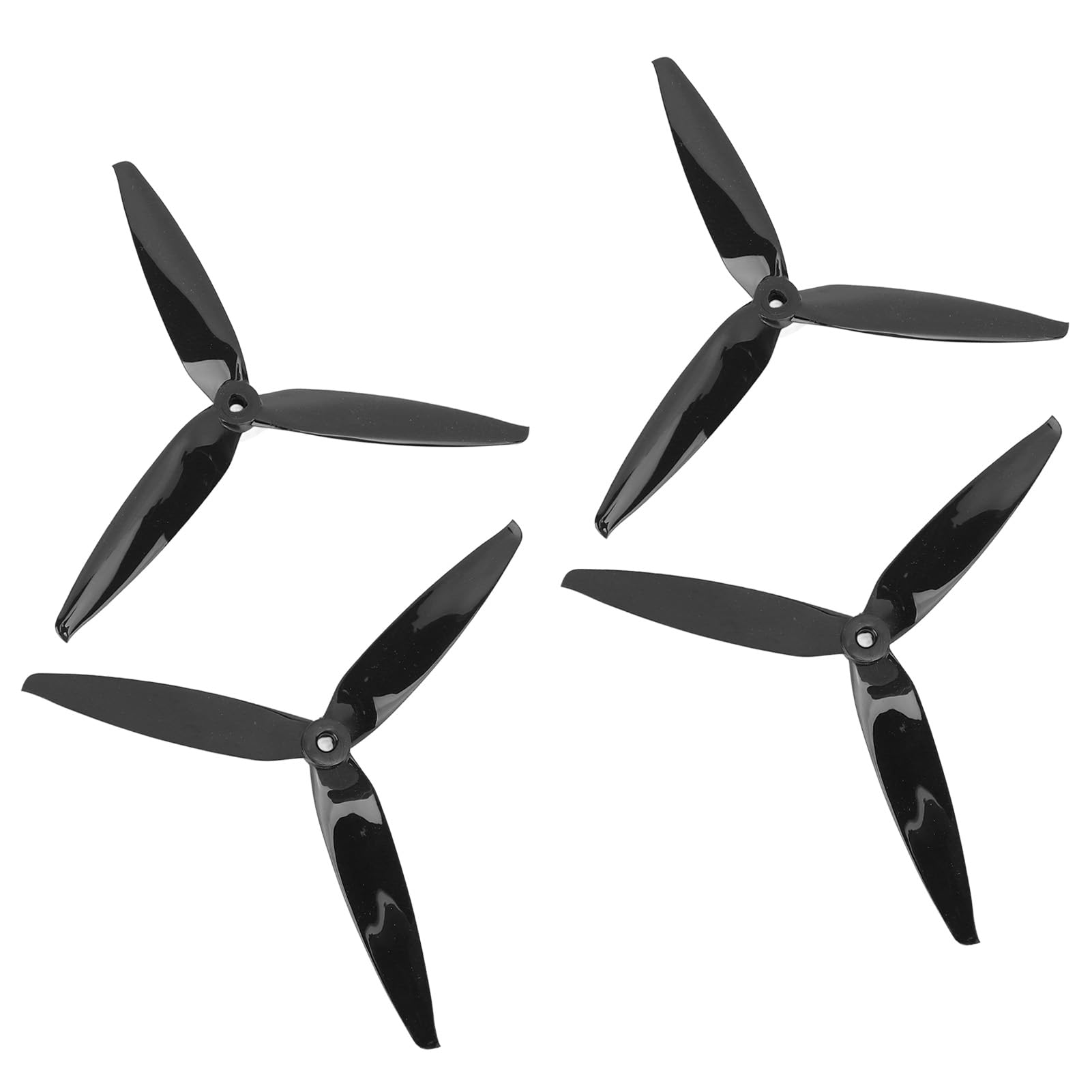 POENVFPORC Tri Blade Propeller, 4PCS 7-8 Inch Polycarbonate RC Drone Tri Blade Propellers Impact Resistant Propeller with 3 Blades (Black