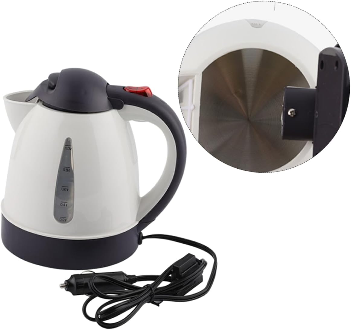Mobestech Electric Kettle for Car 12V 150W Water Heater Auto Shut-off Fast Boiling Travel Tea Kettle Portable for Camping and Road Trips