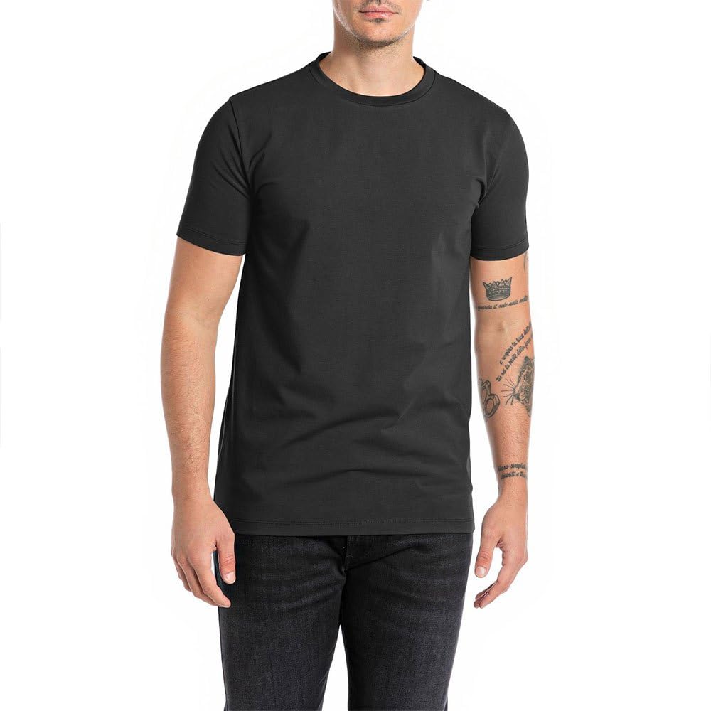 Replay Men's M6948 T-Shirt, 098 Black, XXL