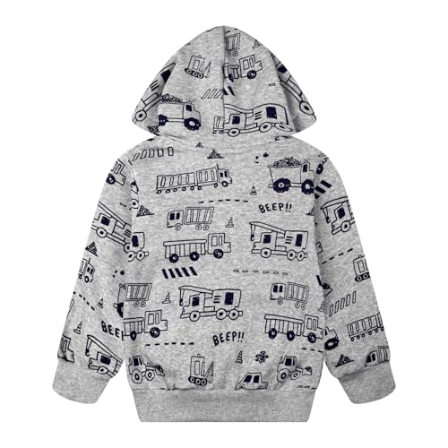 Image of Boys Toddler Zip Up Hoodie Kids Fall Winter Jacket Cute Sweatshirt With Hood 2-7 Years Old