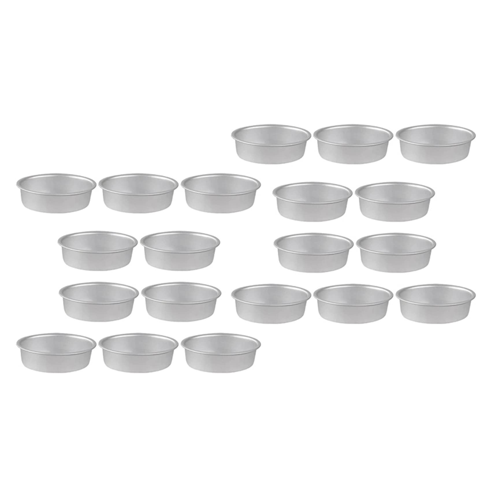 Mengmen Silver 20Pcs Mini Oval Egg Shape Metal Cheese Cake Mold Mould Tart Holder Pudding Jelly Tin