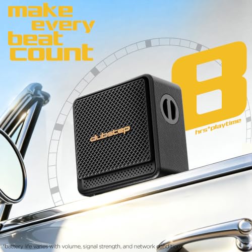Image of Dubstep Bassline DRP 12W Portable Bluetooth Speaker, Powerful Stereo Sound, RGB Party Lights, TWS Pairing, Up to 8 Hours Playtime, Type-C Charging, Compact Speaker with Lanyard - Black