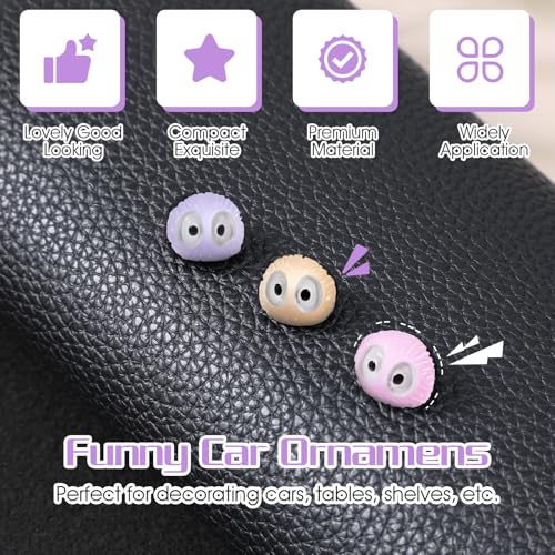 Sibba Niedliche leuchtende Ruß-Sprites, 49 Stück, Auto-Innendekoration, Auto-Rückspiegel, Innenzubehör, bunte Rußautos, Ornament, lustiger Armaturenbrett-Aufkleber für Auto, Zuhause, Büro