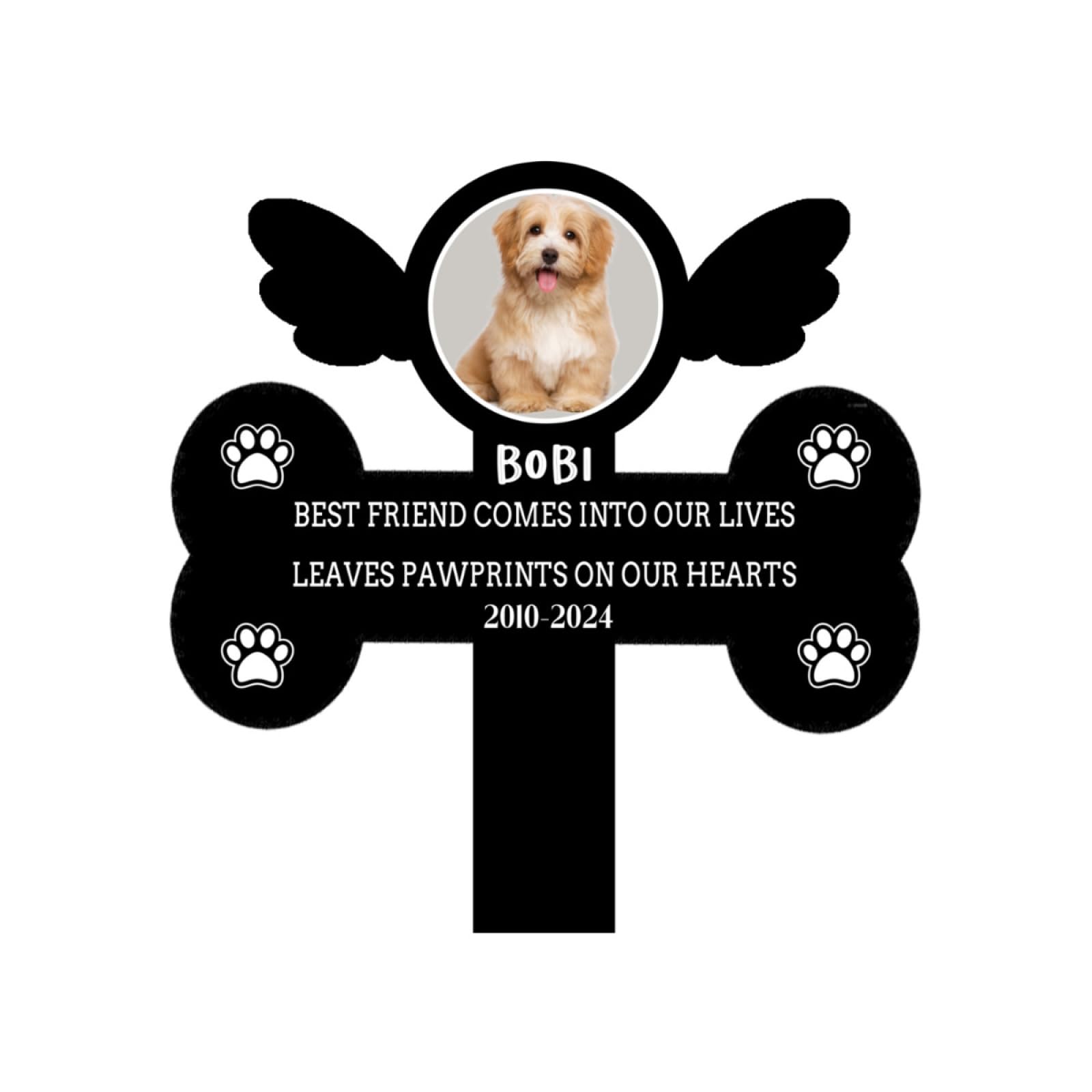 Custom Dog Cat Metal Memorial Grave Markers Sign Garden Stake Outdoor, Sympathy Cemetery Remembrance Gifts For Loss Of Pet Burial Marker Tombstone Headstone With Picture Name Yard Plaques (Dog-Photo)